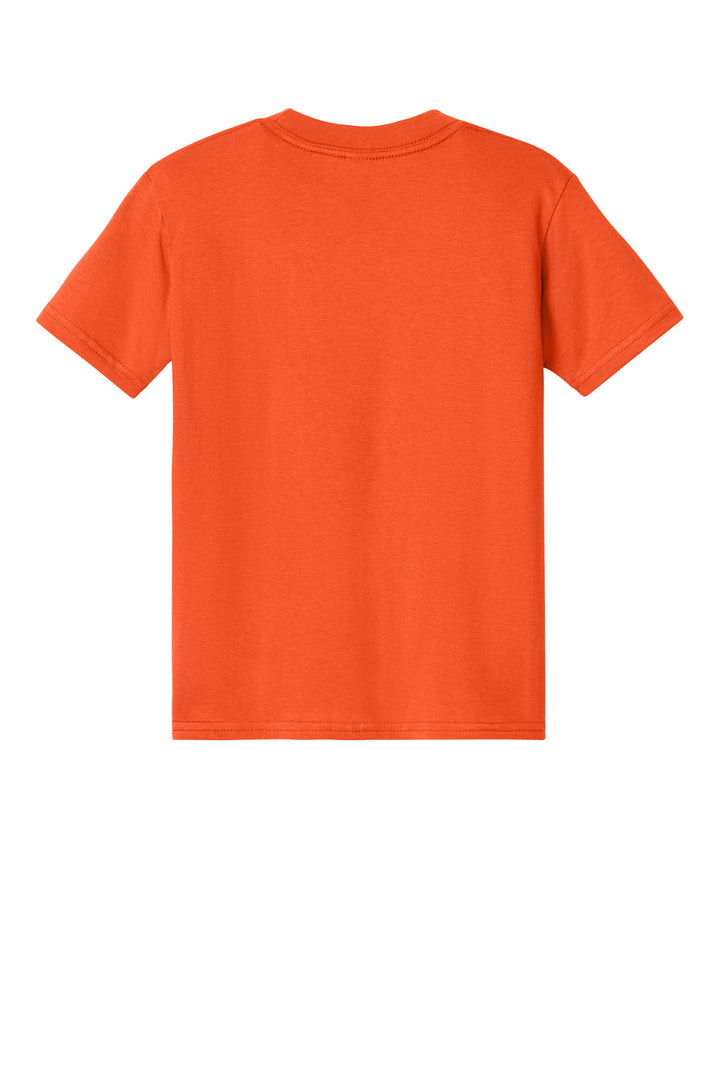 Rear View of Orange Gildan Youth Softstyle Midweight Tee 65000B