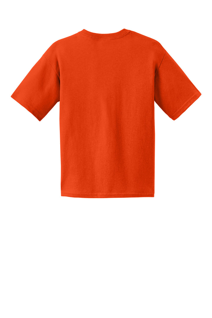 Rear View of Orange Gildan - Youth Ultra Cotton 100% US Cotton T-Shirt. 2000B