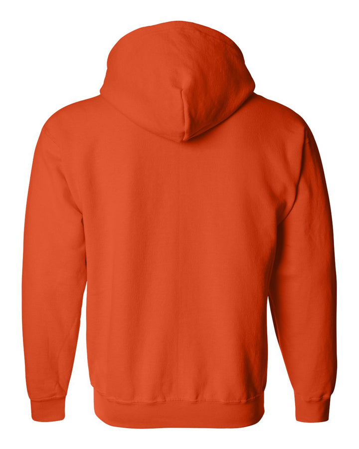 Rear View of Orange Heavy Blend™ Full-Zip Hooded Sweatshirt - 18600