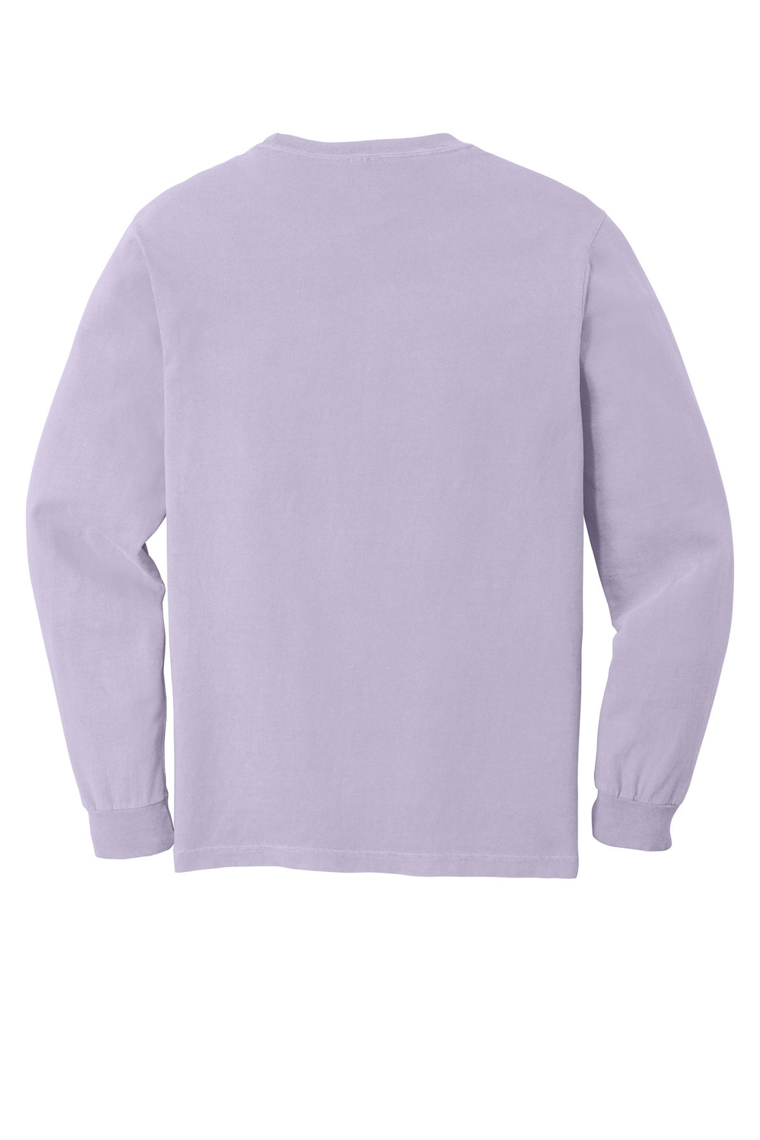Rear View of Orchid COMFORT COLORS Heavyweight Ring Spun Long Sleeve Tee. 6014