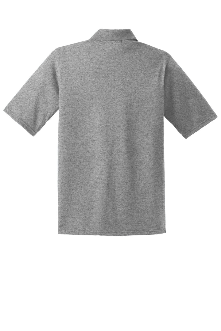 Rear View of Oxford Jerzees Dri-Power Pocket Sport Shirt. 436MP