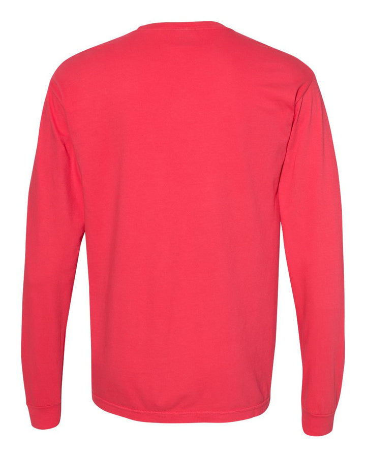 Rear View of Paprika Garment-Dyed Heavyweight Long Sleeve T-Shirt - 6014