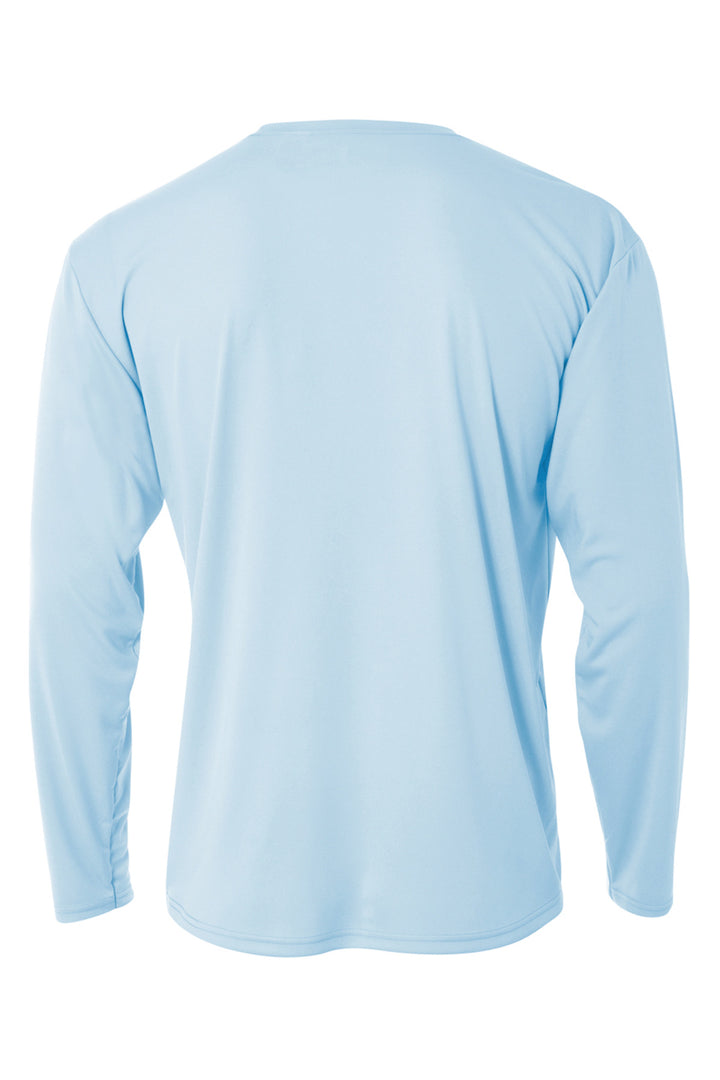 Rear View of PastelBlue A4 Youth Cooling Performance Long Sleeve Tee A4NB3165