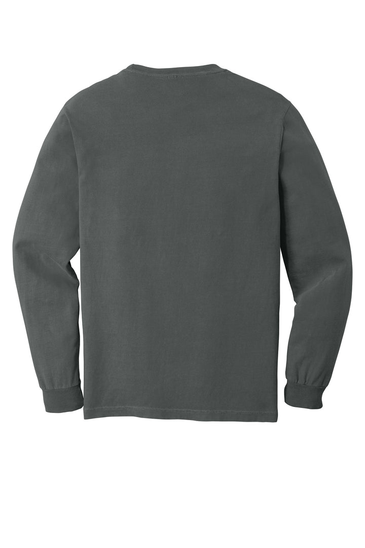 Rear View of Pepper COMFORT COLORS Heavyweight Ring Spun Long Sleeve Tee. 6014