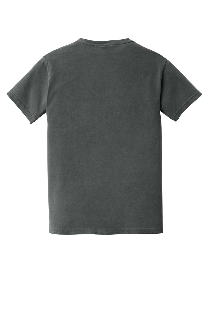 Rear View of Pepper COMFORT COLORS Heavyweight Ring Spun Pocket Tee. 6030