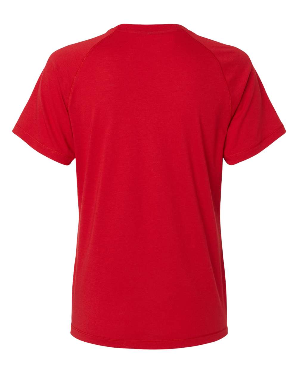 Rear View of Power Red Women's Blended T-Shirt - A557