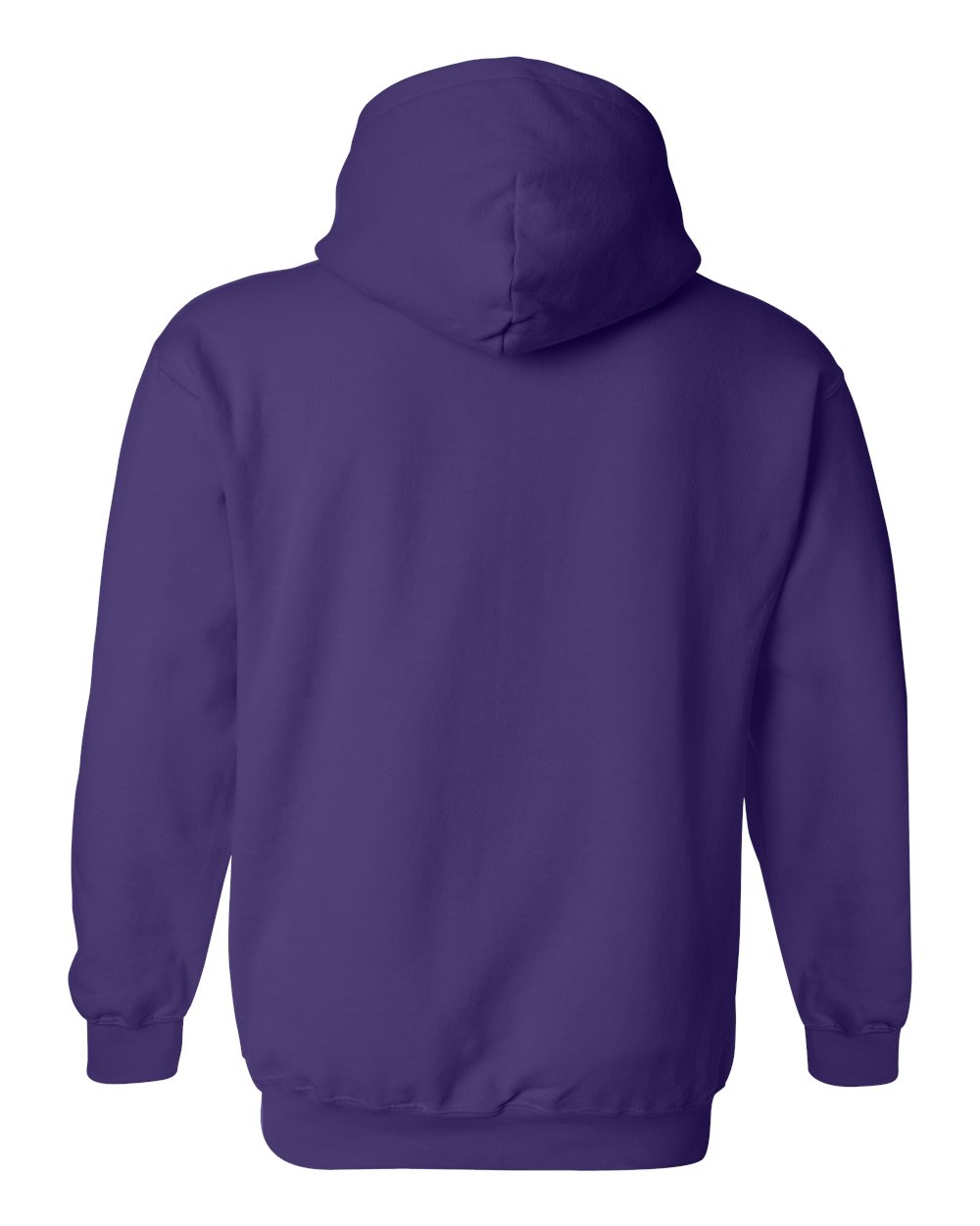 Rear View of Purple Heavy Blend™ Hooded Sweatshirt - 18500