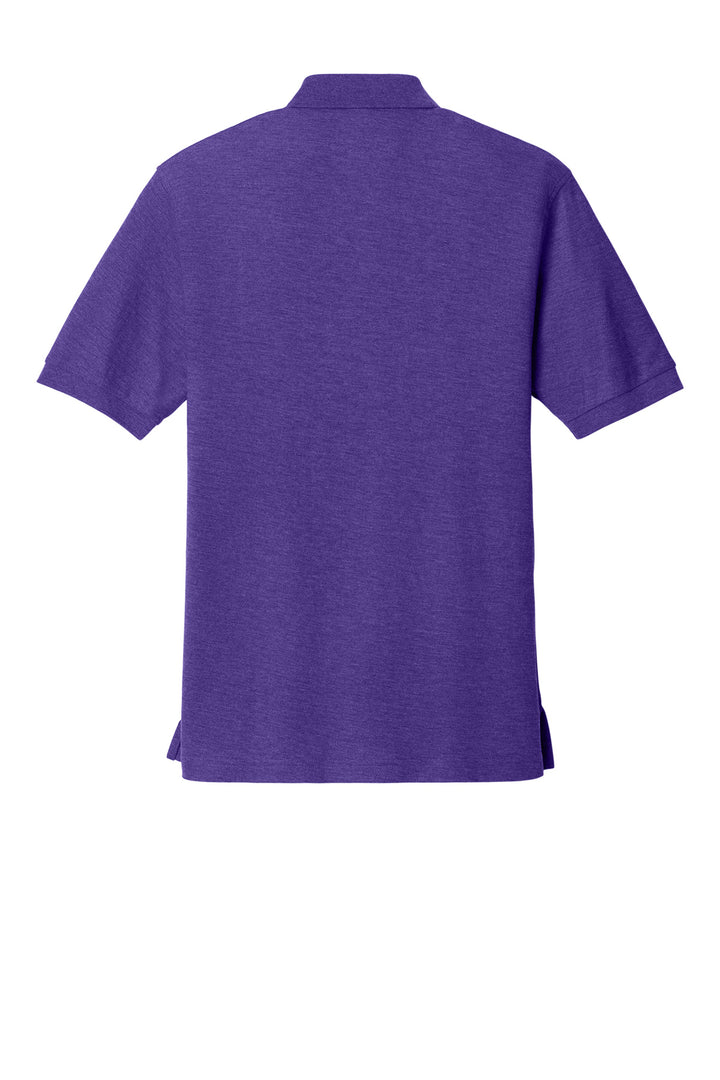 Rear View of Purple Port Authority Silk Touch Polo K500