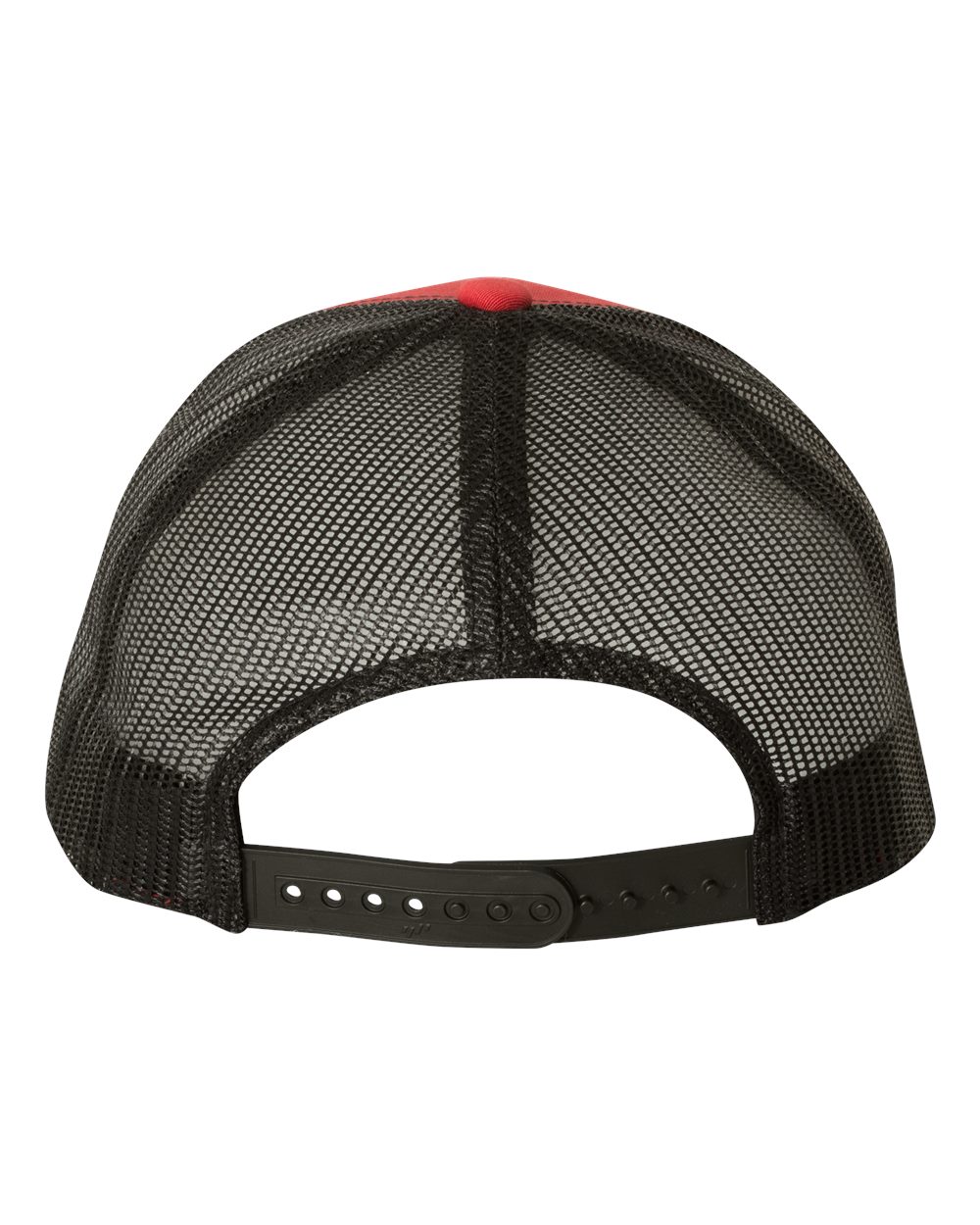 Rear View of Red/ Black Retro Trucker Cap - 6606