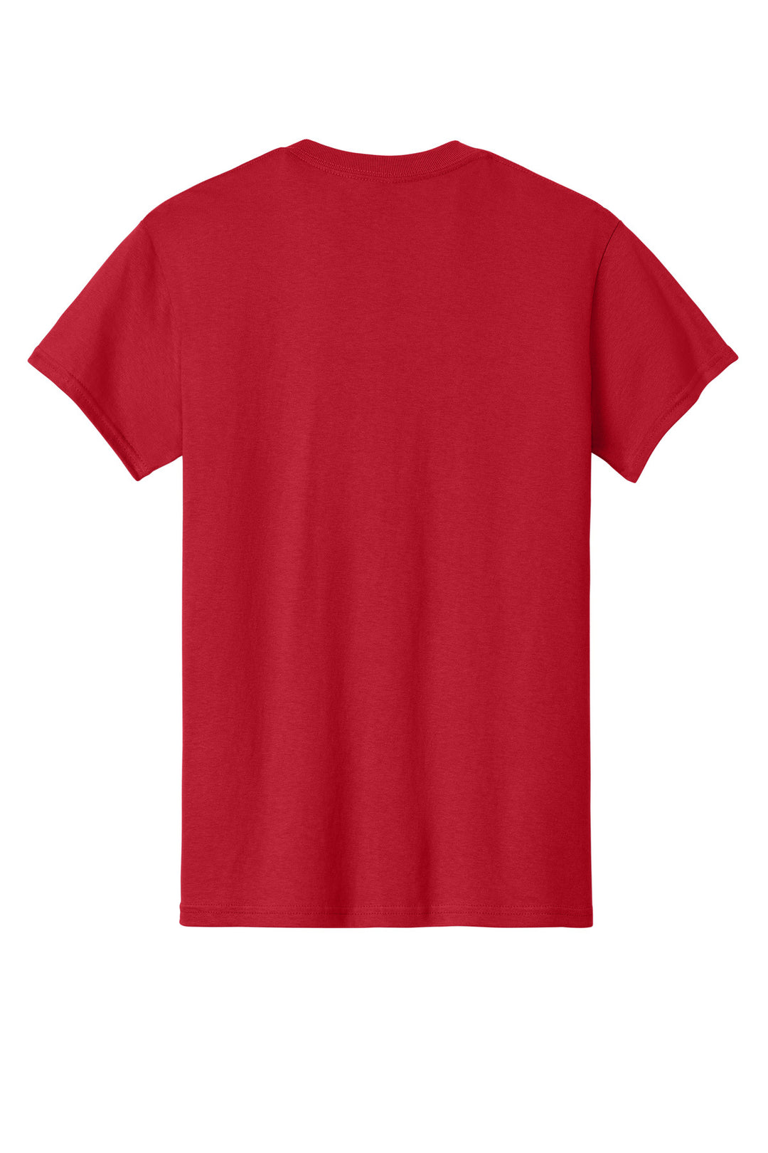 Rear View of Red Gildan - Heavy Cotton 100% Cotton T-Shirt. 5000