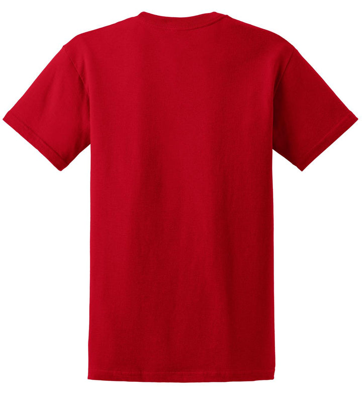 Rear View of Red Gildan - Ultra Cotton 100% US Cotton T-Shirt. 2000