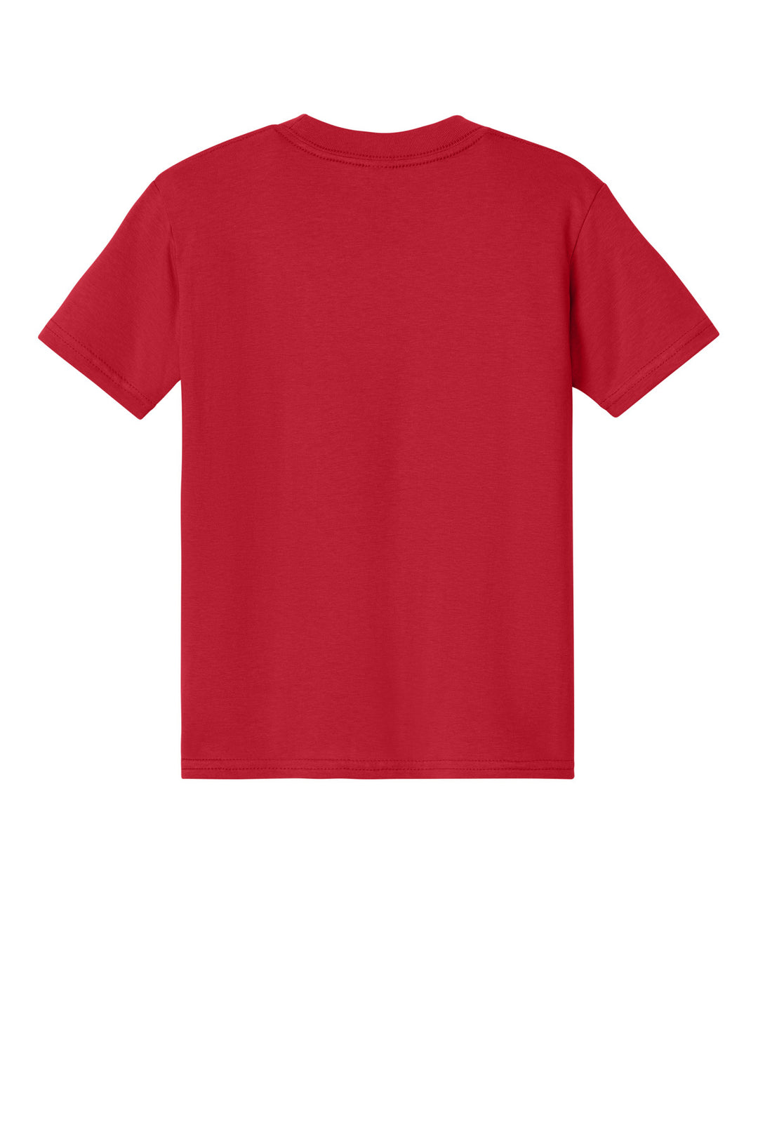 Rear View of Red Gildan Youth Softstyle Midweight Tee 65000B