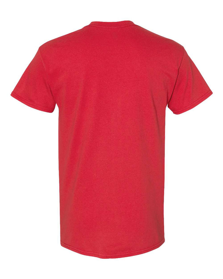 Rear View of Red Heavy Cotton™ T-Shirt - 5000