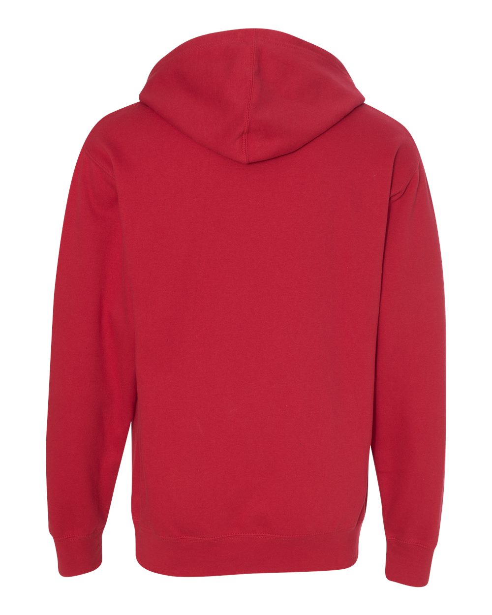 Rear View of Red Midweight Hooded Sweatshirt - SS4500