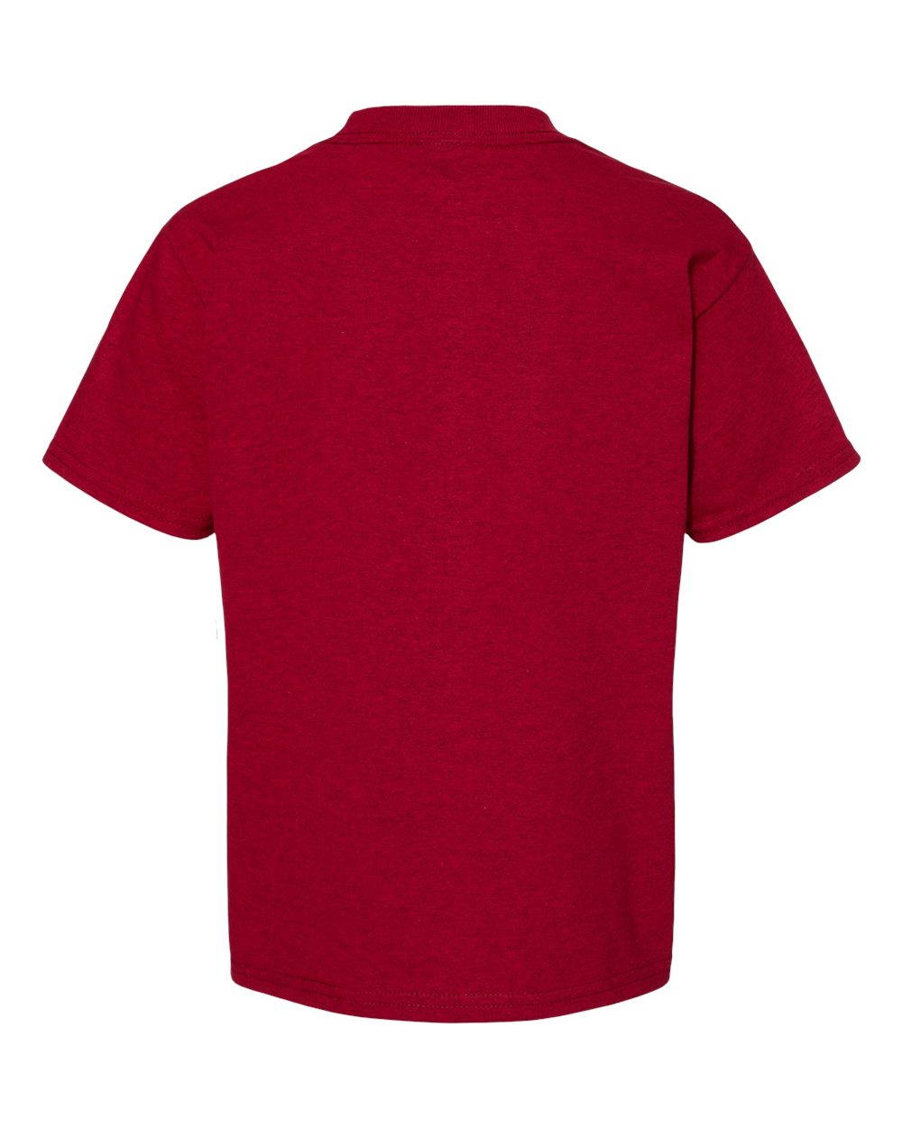 Rear View of Red Pepper Heather Essential-T Youth T-Shirt - 5480