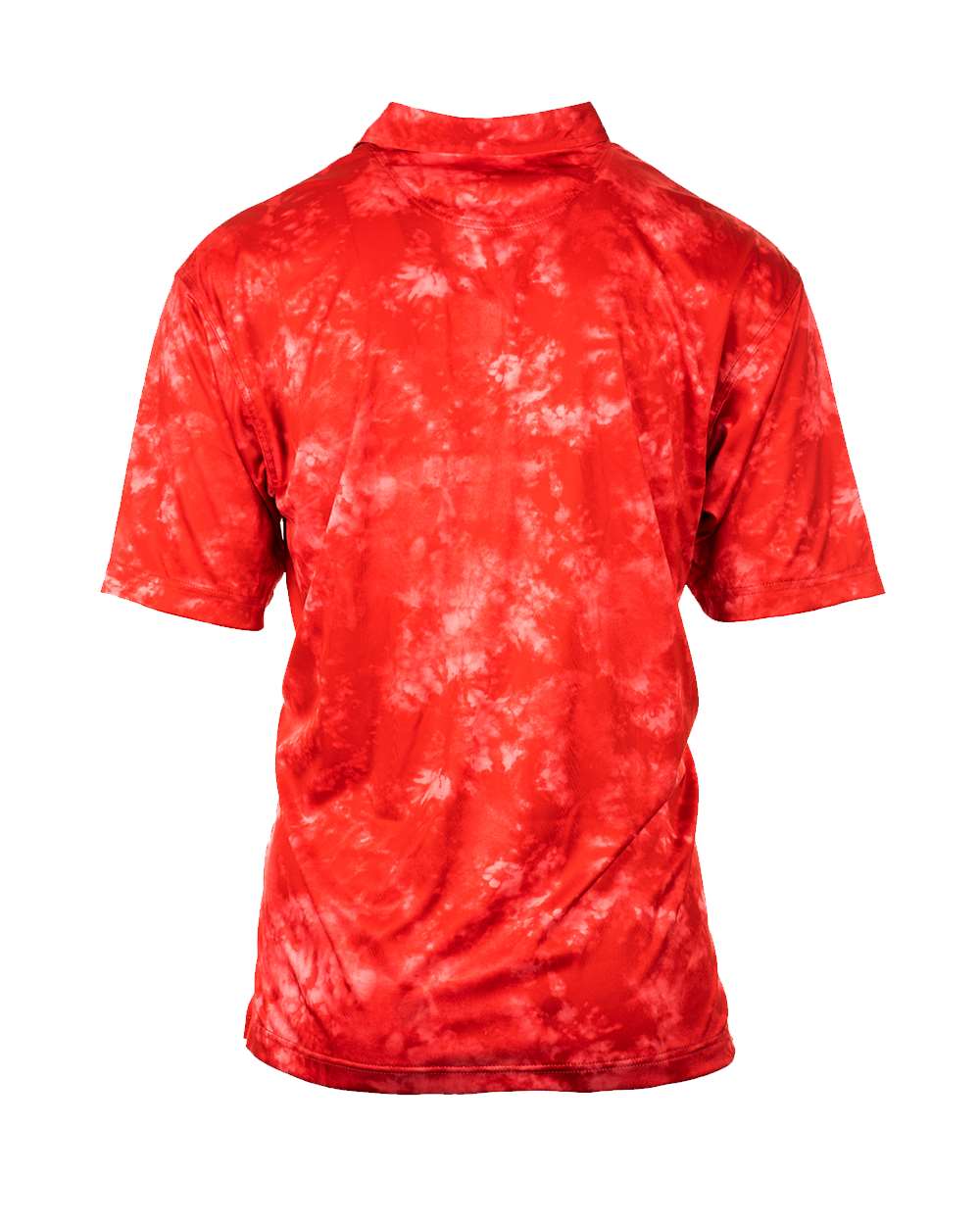 Rear View of Red Tie Dye Golf Polo - 0101
