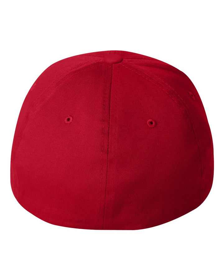 Rear View of Red V-Flexfit® Cotton Twill Cap - 5001