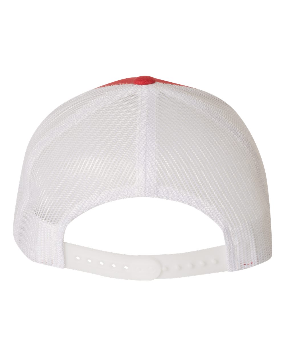 Rear View of Red/ White Retro Trucker Cap - 6606