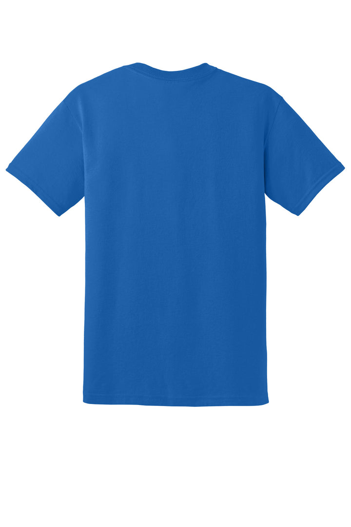 Rear View of Royal Gildan DryBlend 50 Cotton/50 Poly T-Shirt. 8000