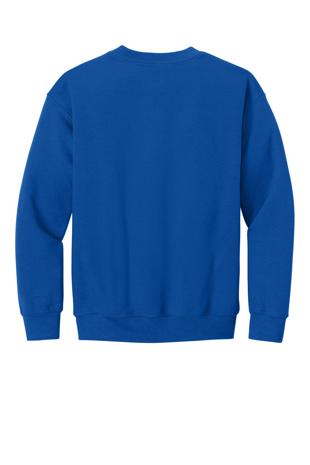 Rear View of Royal Gildan Youth Heavy Blend Crewneck Sweatshirt. 18000B