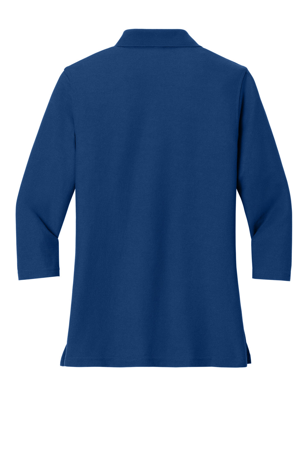 Rear View of Royal Port Authority Women's Silk Touch 3/4-Sleeve Polo. L562