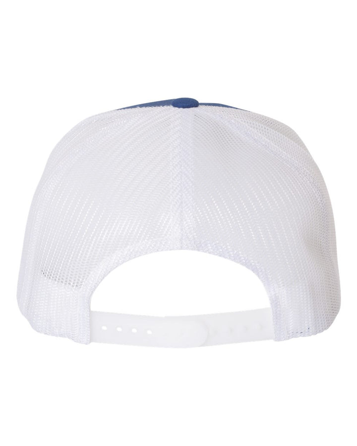 Rear View of Royal/ White Five-Panel Classic Trucker Cap - 6006