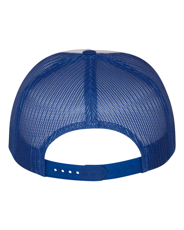 Rear View of Royal/ White/ Royal Five-Panel Classic Trucker Cap - 6006