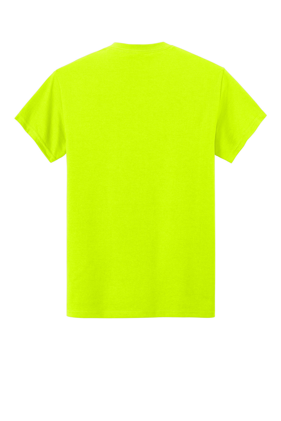 Rear View of Safety Green Gildan - Ultra Cotton 100% US Cotton T-Shirt with Pocket. 2300