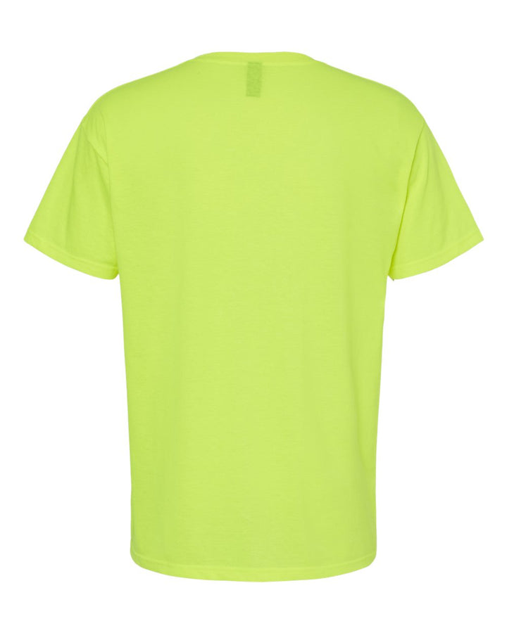 Rear View of Safety Green Gold Soft Touch T-Shirt - 4800