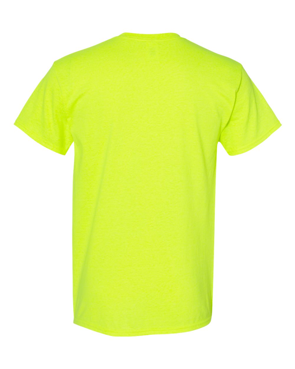 Rear View of Safety Green Heavy Cotton™ T-Shirt - 5000