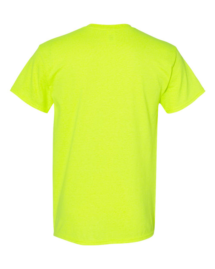 Rear View of Safety Green Heavy Cotton™ T-Shirt - 5000
