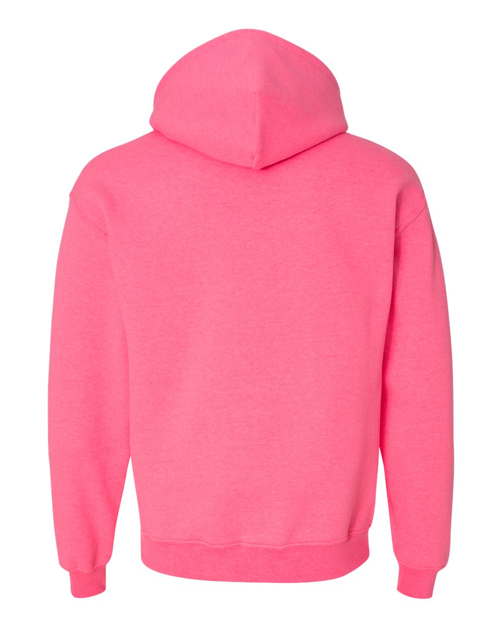 Rear View of Safety Pink Heavy Blend™ Hooded Sweatshirt - 18500