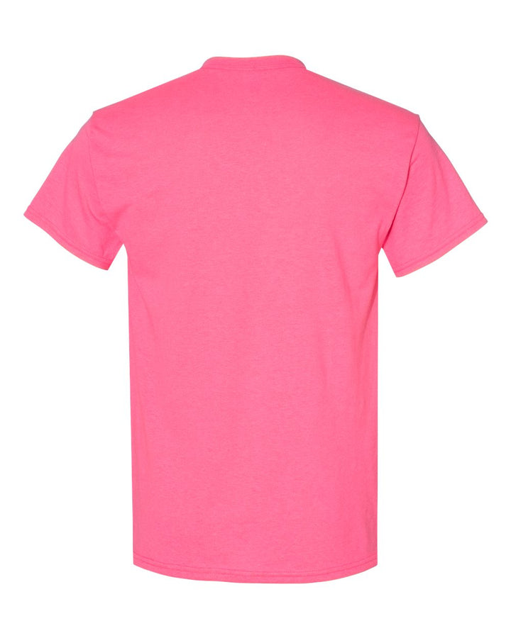 Rear View of Safety Pink Heavy Cotton™ T-Shirt - 5000