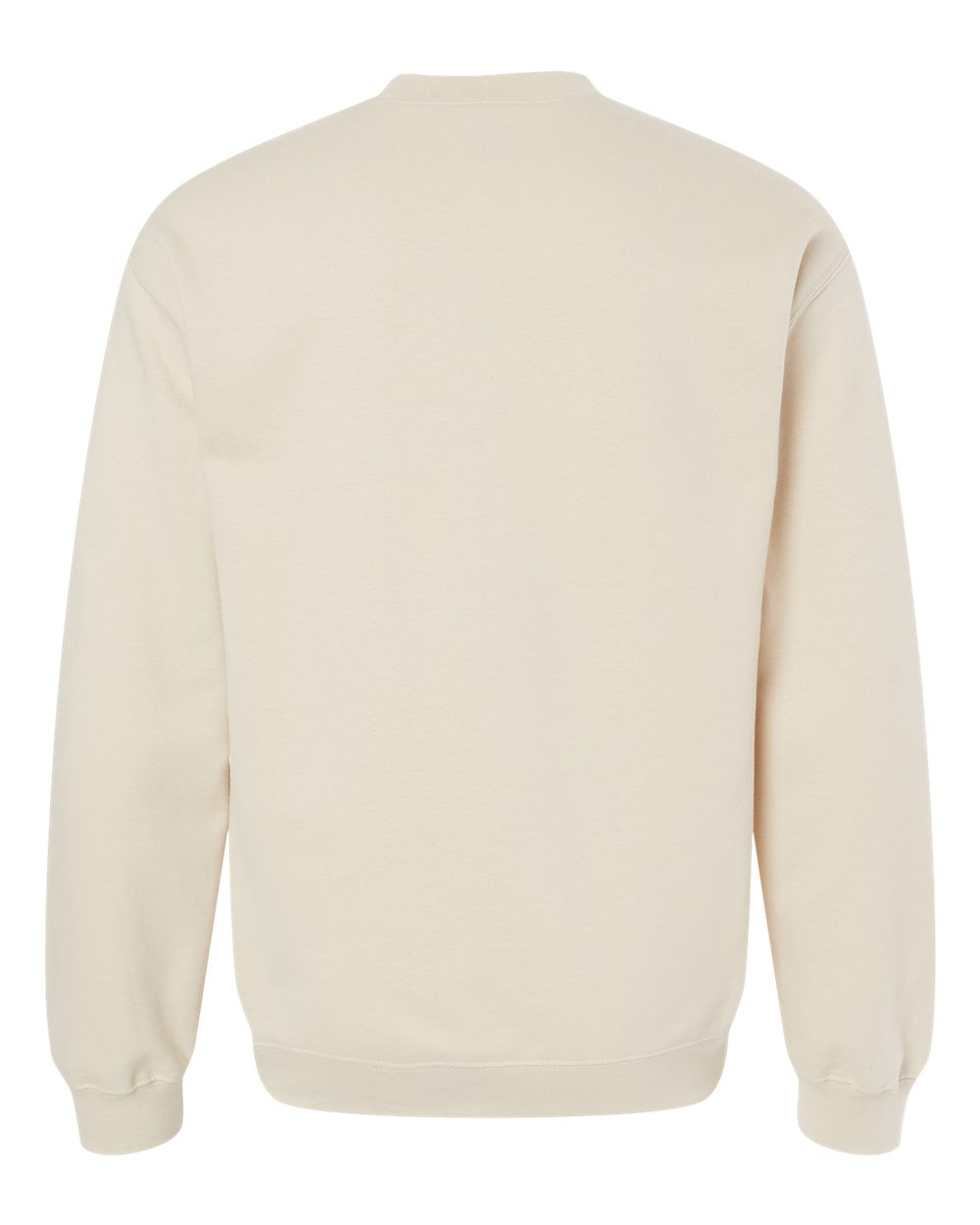 Rear View of Sand Softstyle® Midweight Crewneck Sweatshirt - SF000