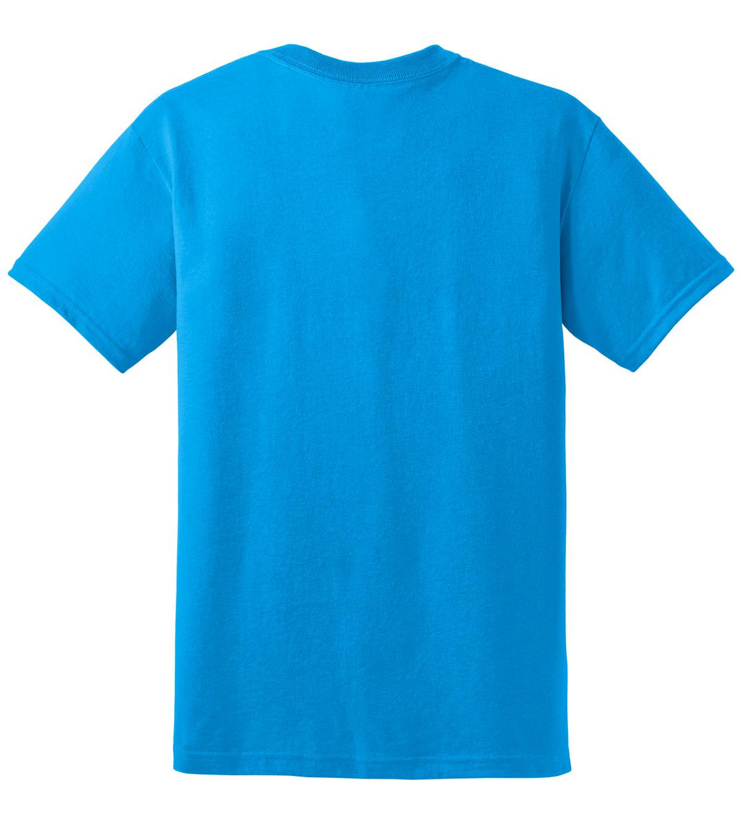 Rear View of Sapphire Gildan DryBlend 50 Cotton/50 Poly T-Shirt. 8000