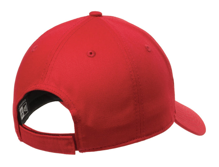 Rear View of Scarlet Red New Era - Adjustable Structured Cap. NE200