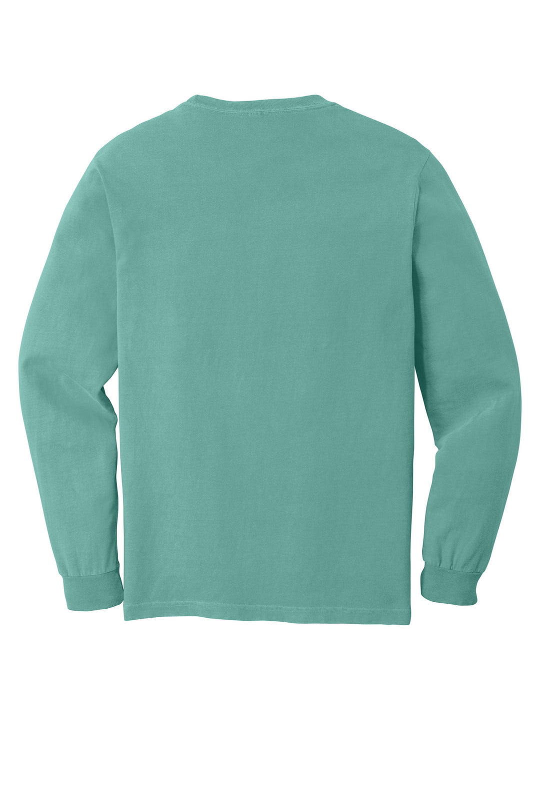 Rear View of Seafoam COMFORT COLORS Heavyweight Ring Spun Long Sleeve Tee. 6014