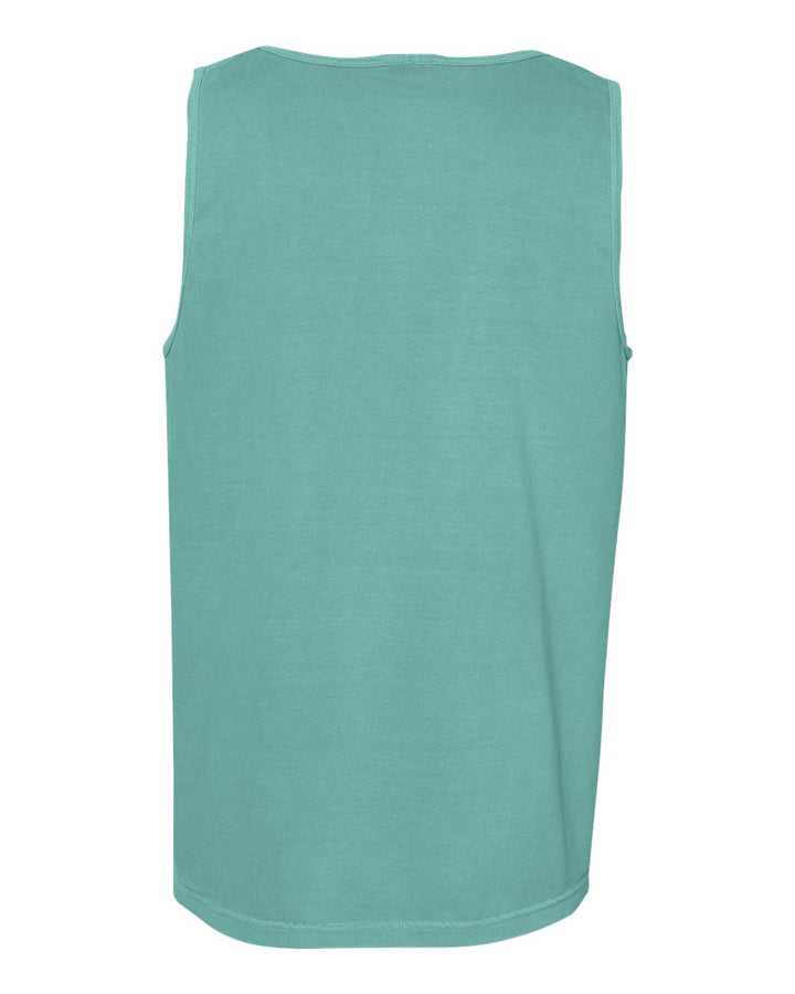 Rear View of Seafoam Garment-Dyed Heavyweight Tank Top - 9360