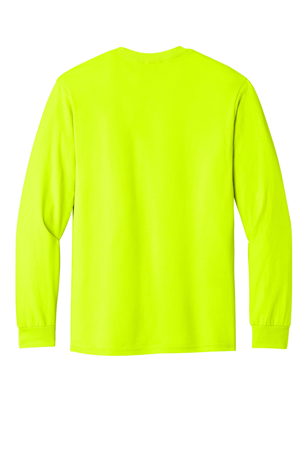 Rear View of SftyGrn Gildan - Heavy Cotton 100% Cotton Long Sleeve T-Shirt. 5400