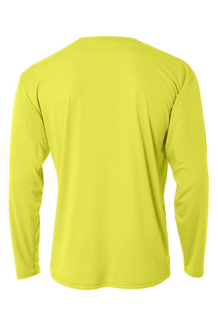 Rear View of SftyYellow A4 Cooling Performance Long Sleeve Tee A4N3165