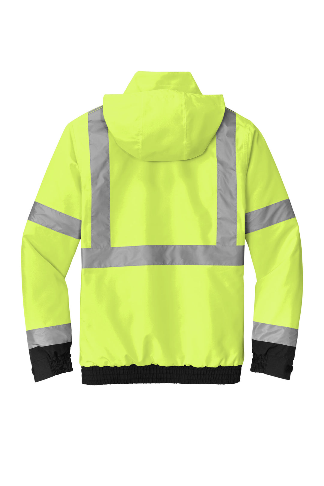 Rear View of SftyYellow CornerStone ANSI 107 Class 3 Economy Waterproof Insulated Bomber Jacket CSJ500