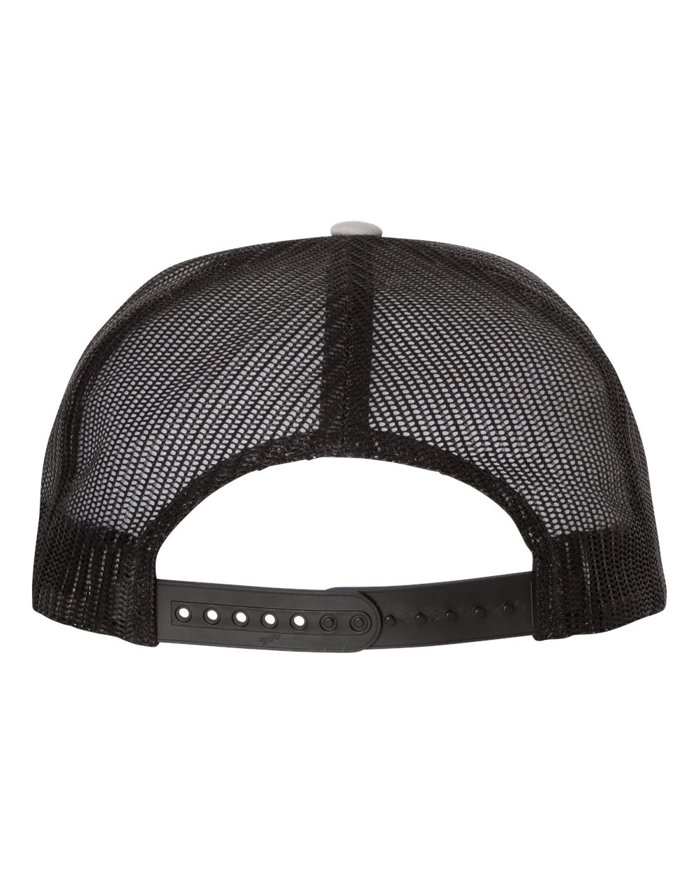 Rear View of Silver/ Black Five-Panel Classic Trucker Cap - 6006