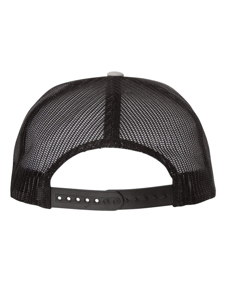 Rear View of Silver/ Black Five-Panel Classic Trucker Cap - 6006