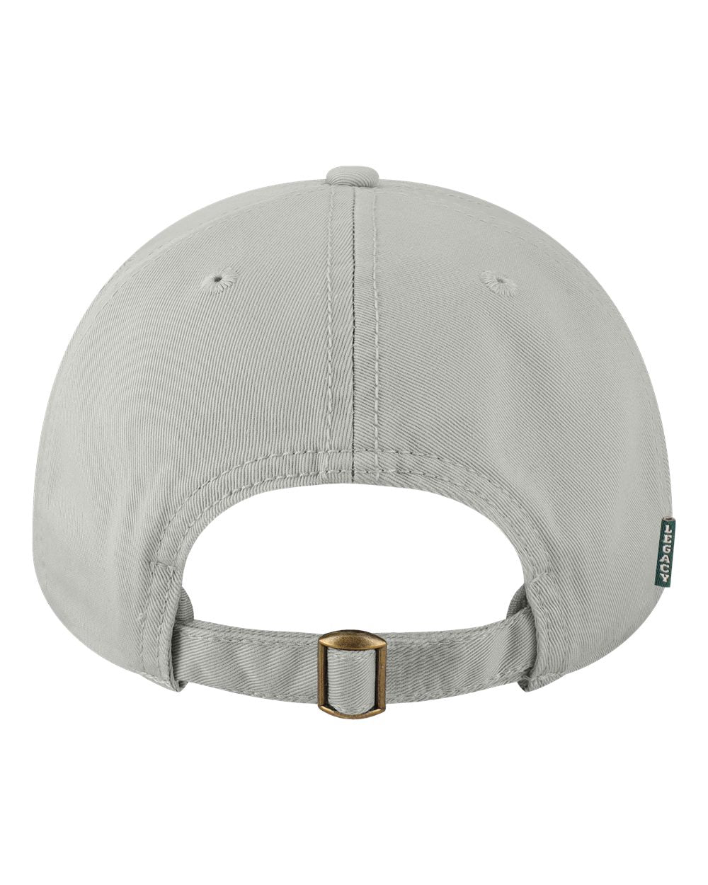 Rear View of Silver Relaxed Twill Dad Hat - EZA
