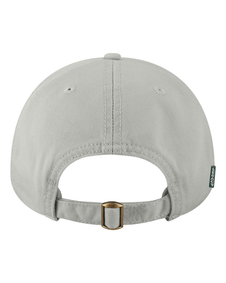 Rear View of Silver Relaxed Twill Dad Hat - EZA