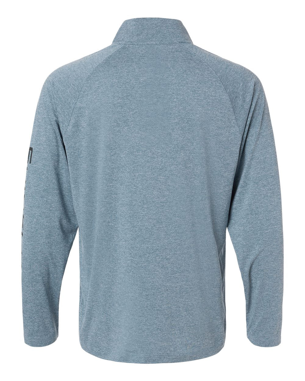 Rear View of Silverblue Heather Men's Airweight Heather Quarter-Zip Pullover - H1200715