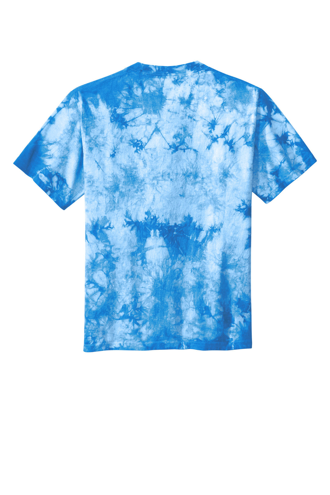 Rear View of Sky Blue Port & Company Youth Crystal Tie-Dye Tee PC145Y