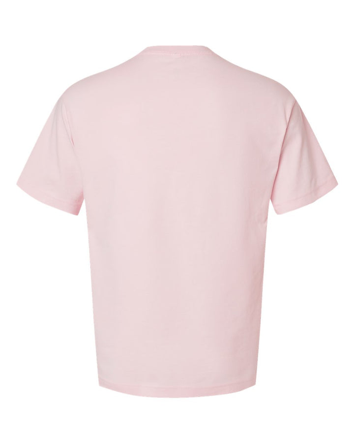 Rear View of Soft Pink 6 oz. Heavyweight Tee - 3010