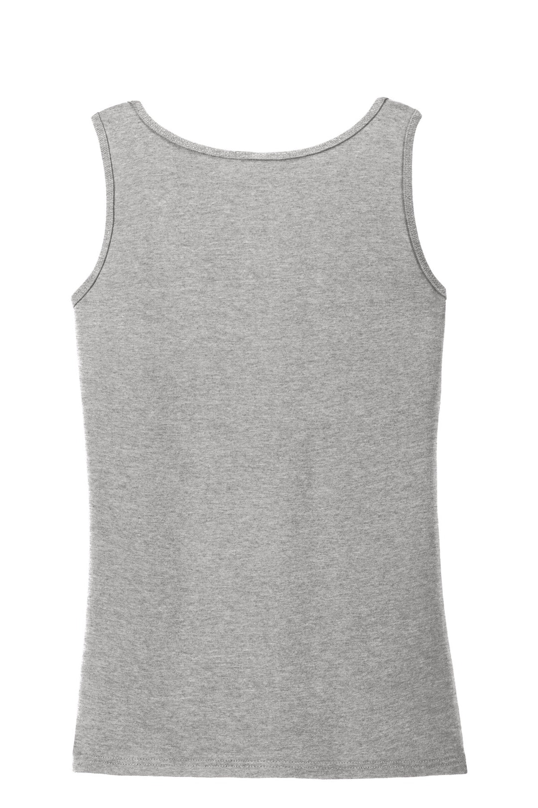 Rear View of Sport Grey Gildan Softstyle Junior Fit Tank Top. 64200L