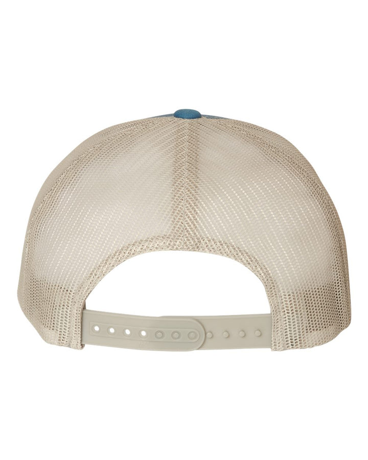 Rear View of Steel Blue/ Silver Retro Trucker Cap - 6606